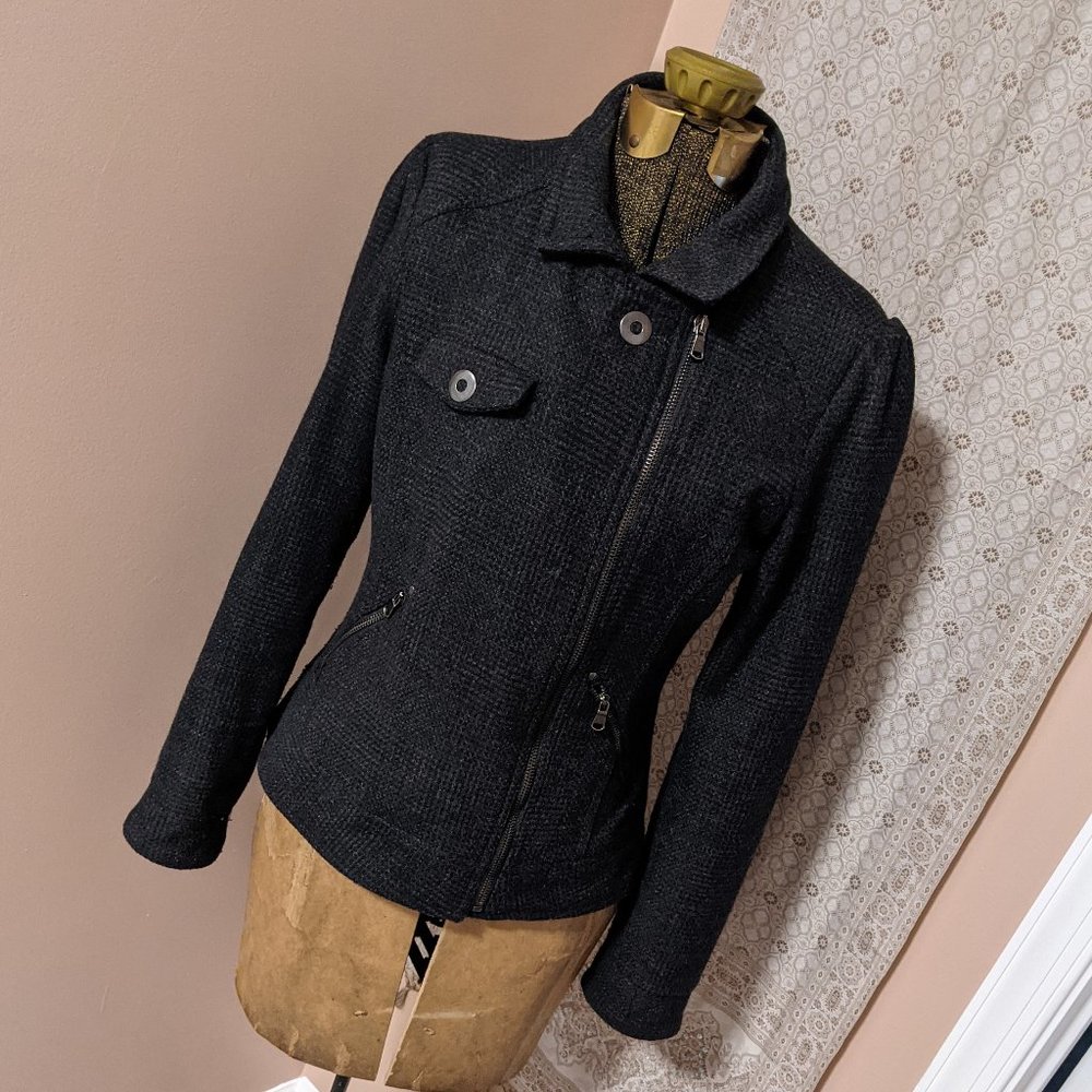 Ruff Hewn Moto Style Wool Blend Jacket
